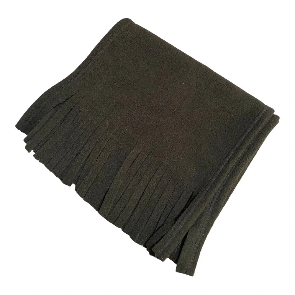 Men’s Black Long Soft Polyester Neck Scarf